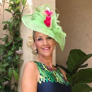Gorgeous bright green Kentucky Derby Hat
